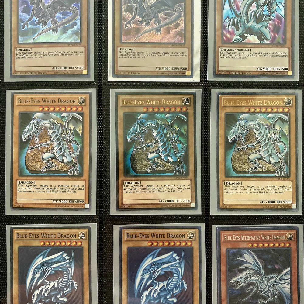 9 Yu-Gi-Oh Blue-Eyes White Dragon cards